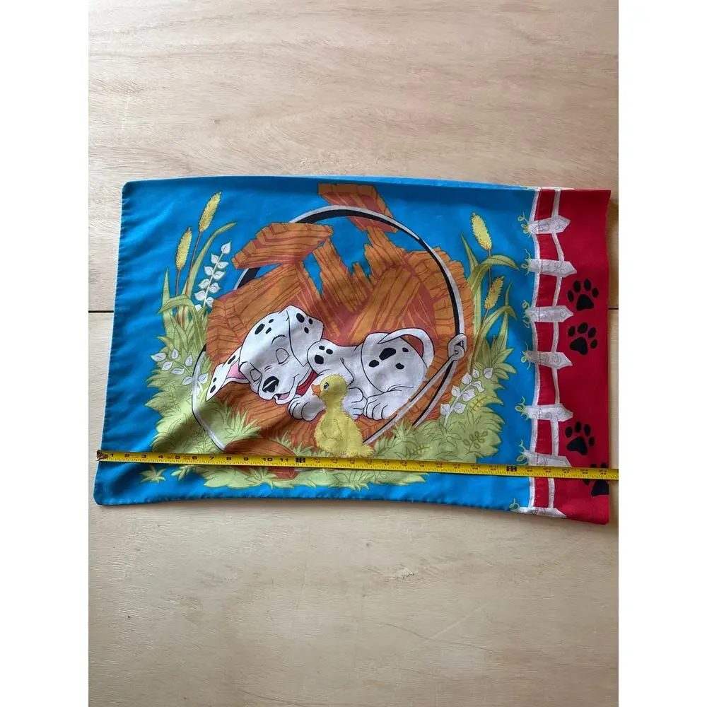 Vintage 90s Disney 101 Dalmatians Double Sided Standard Pillowcase USA